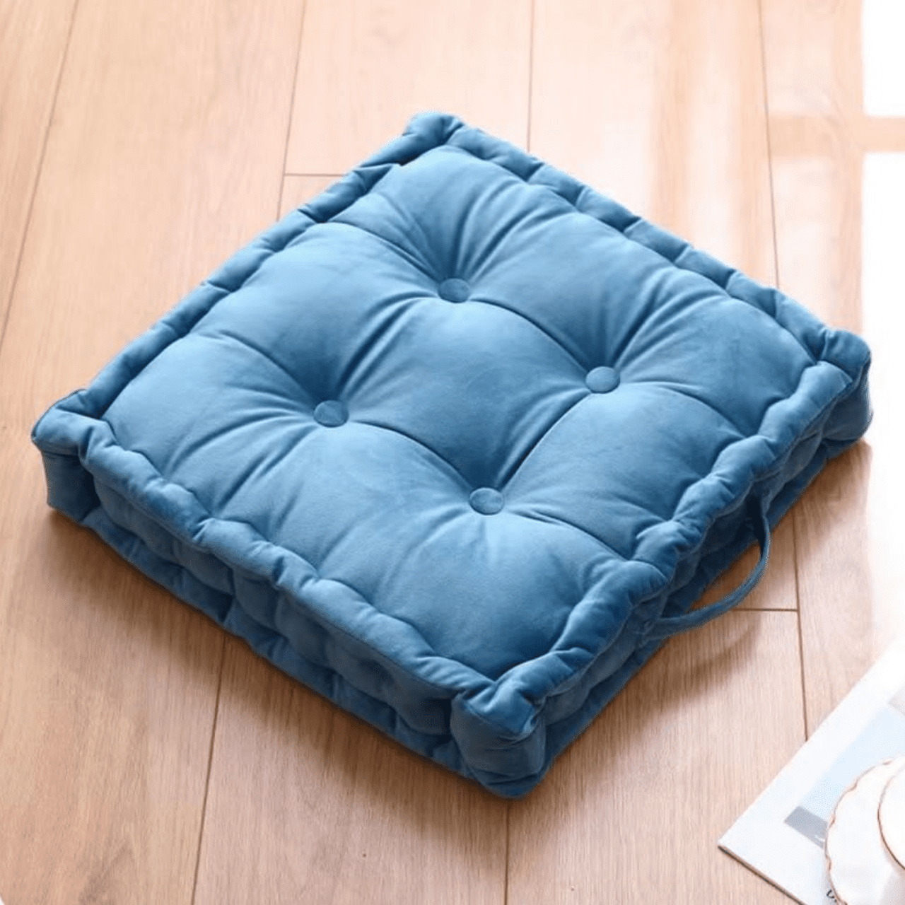 denim blue floor cushion