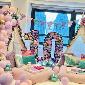 balloon number mosaic add on for deluxe party package