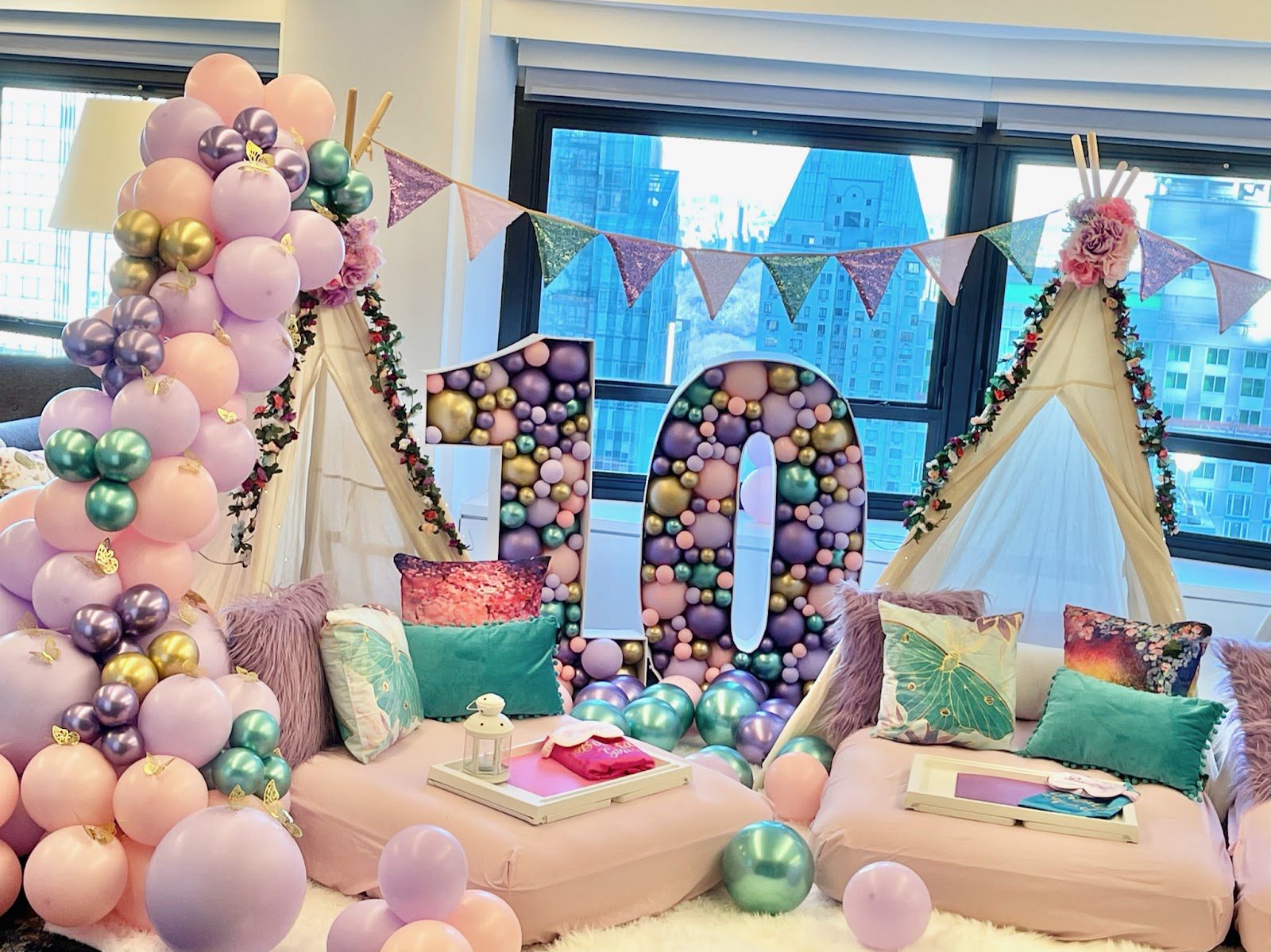 balloon number mosaic add on for deluxe party package