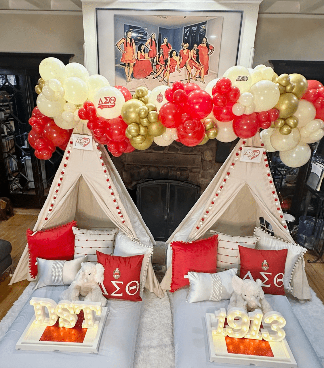 delta sigma theta crimson and white party theme