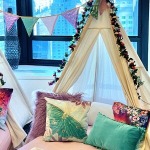 Enchanted Garden Teepee 7 pc Sleepover Set