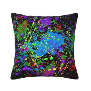 Neon Splatter Printed Pillow Cover