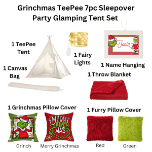 Grinchmas Teepee 7 pc Sleepover Set